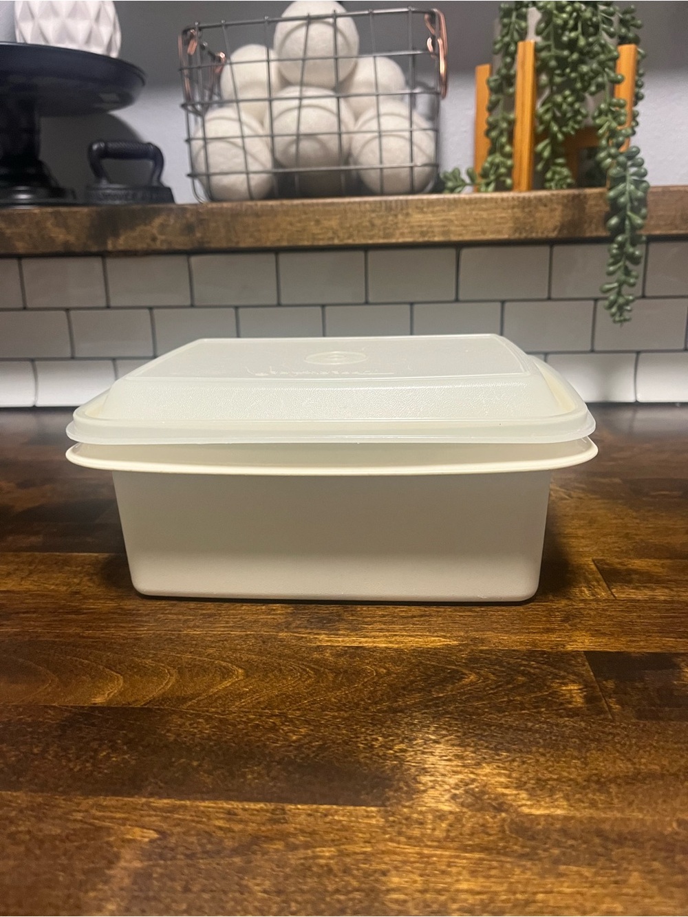 Tupperware Cream Rectangular Food Storage Container with Lid